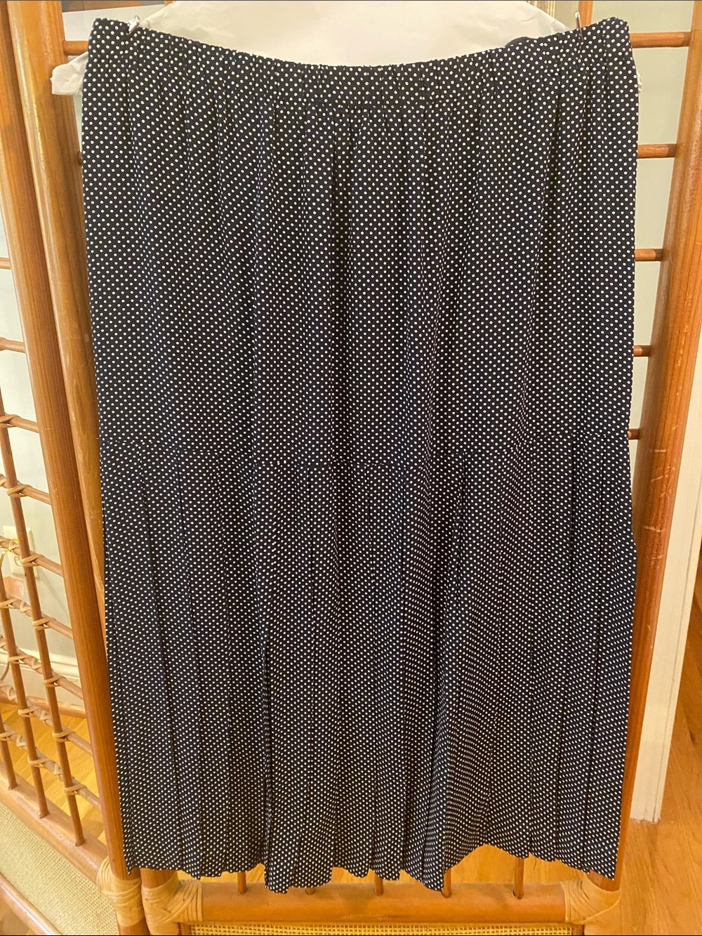 Source Unknown Black and White Polka Dot Midi Skirt